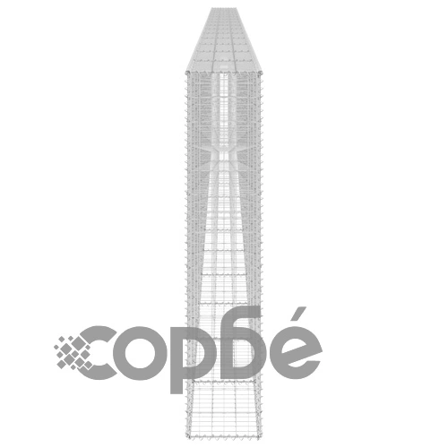 Габионна стена с капаци, поцинкована стомана, 900x30x150 см ➤ топ цена ➤ sorbe.bg