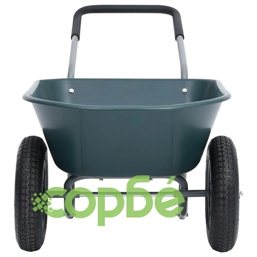 Ръчна количка, зелено и сиво, 140x63x65 см, 78 л, 100 кг  ➤ топ цена ➤ sorbe.bg
