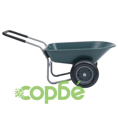 Ръчна количка, зелено и сиво, 140x63x65 см, 78 л, 100 кг  ➤ топ цена ➤ sorbe.bg