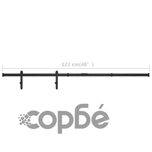 Комплект за мини плъзгаща врата за шкаф, стомана, 122 см ➤ топ цена ➤ sorbe.bg