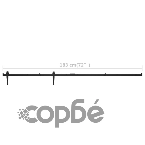 Комплект за мини плъзгаща врата за шкаф, стомана, 183 см ➤ топ цена ➤ sorbe.bg