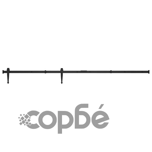 Комплект за мини плъзгаща врата за шкаф, стомана, 122 см ➤ топ цена ➤ sorbe.bg