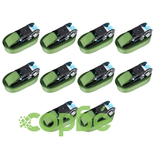 Укрепващи колани с тресчотки, 10 бр, 800 daN, 6 м, зелени ➤ топ цена ➤ sorbe.bg