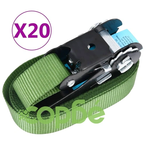 Укрепващи колани с тресчотки, 20 бр, 800 daN, 6 м, зелени ➤ топ цена ➤ sorbe.bg