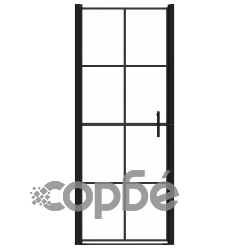 Врата за душ, закалено стъкло, 81x195 см, черна ➤ топ цена ➤ sorbe.bg