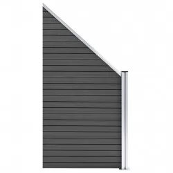 Ограден панел, WPC, 95x(105-180) см, черен