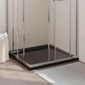 Квадратно ABS душ корито, черно, 90x90 см