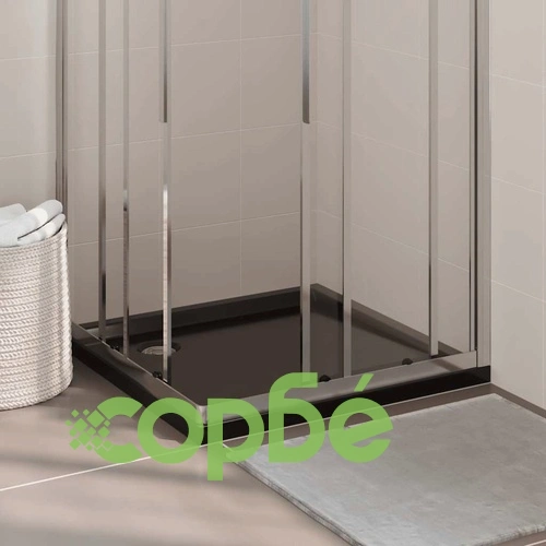 Квадратно ABS душ корито, черно, 80x80 см ➤ топ цена ➤ sorbe.bg