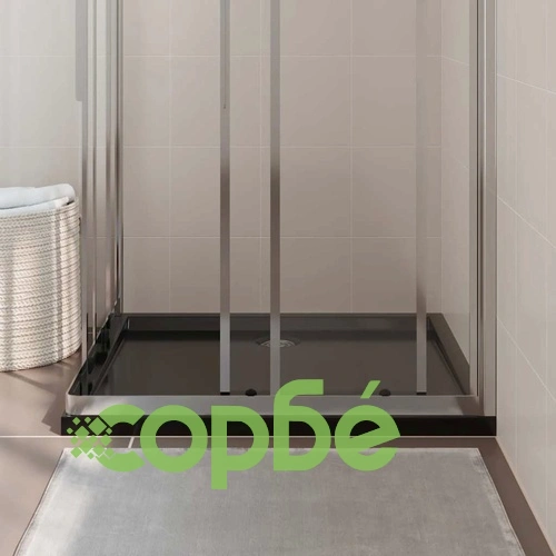 Правоъгълно ABS душ корито, черно, 80x90 см ➤ топ цена ➤ sorbe.bg