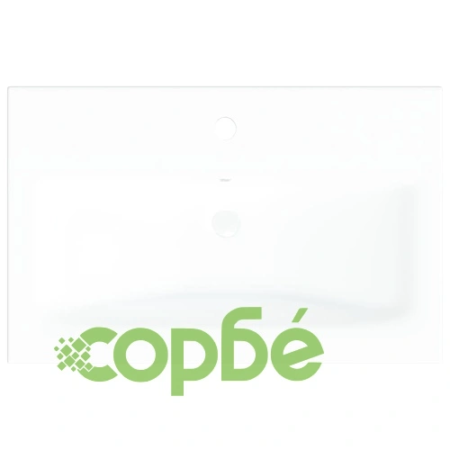 Мивка за вграждане с кран, 61x39x18 см, керамична, бяла ➤ топ цена ➤ sorbe.bg