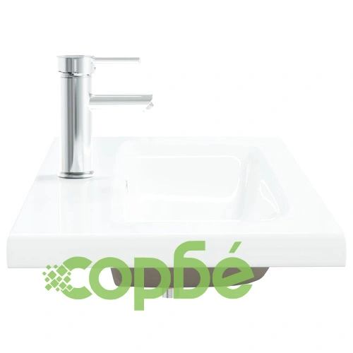 Мивка за вграждане с кран, 91x39x18 см, керамична, бяла ➤ топ цена ➤ sorbe.bg