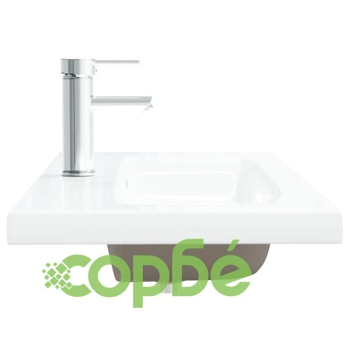 Мивка за вграждане с кран, 101x39x18 см, керамична, бяла ➤ топ цена ➤ sorbe.bg