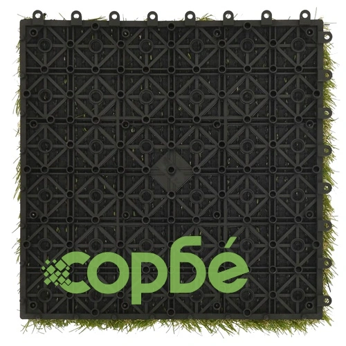 Плочки изкуствена трева, 22 бр, зелени, 30x30 см  ➤ топ цена ➤ sorbe.bg