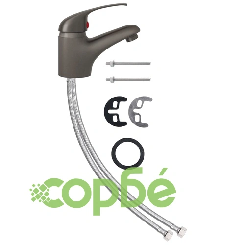 Смесител за мивка, сив, 13х10 см ➤ топ цена ➤ sorbe.bg