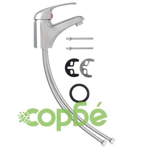 Смесител за мивка, сребрист, 13х10 см ➤ топ цена ➤ sorbe.bg