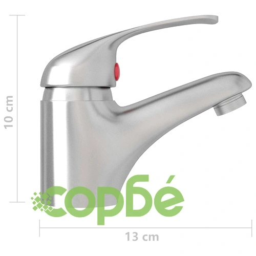 Смесител за мивка, сребрист, 13х10 см ➤ топ цена ➤ sorbe.bg
