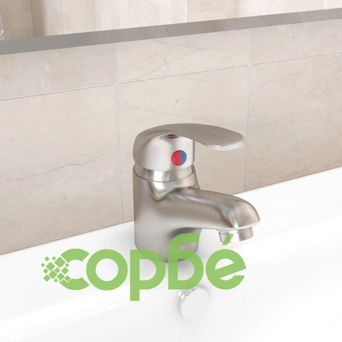 Смесител за мивка, сребрист, 13х10 см ➤ топ цена ➤ sorbe.bg