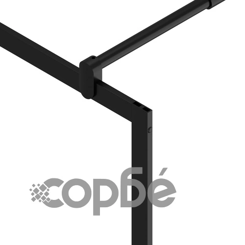 Стена за душ с прозрачно ESG стъкло, черна, 90x195 см ➤ топ цена ➤ sorbe.bg