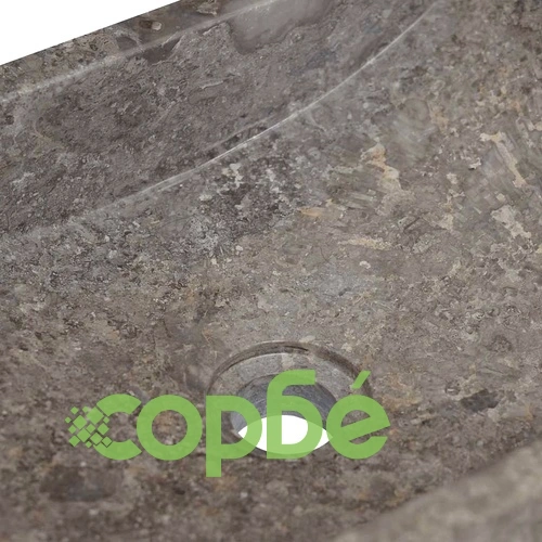 Мивка, 45x30x12 см, мрамор, сив гланц  ➤ топ цена ➤ sorbe.bg