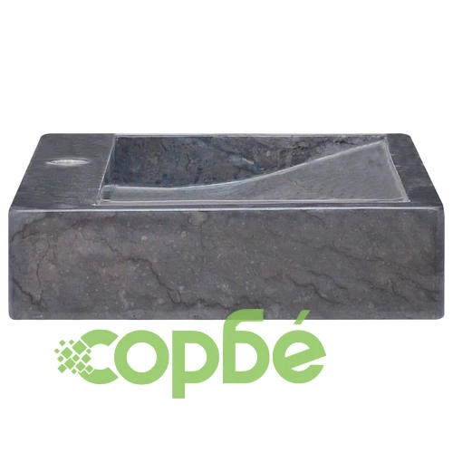 Черна мивка, 58x39x10 см, мрамор ➤ топ цена ➤ sorbe.bg