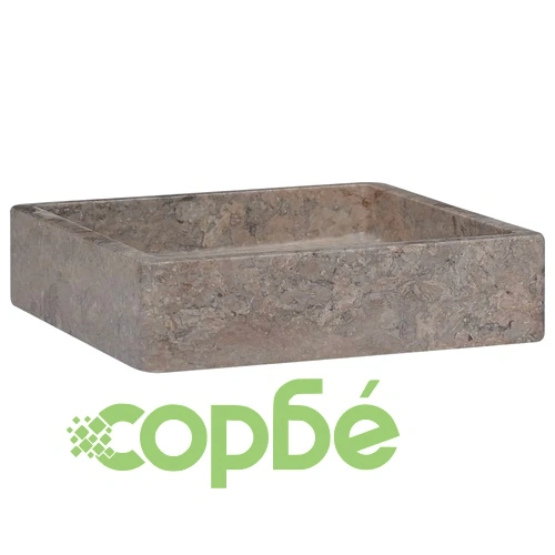 Сива мивка, 40x40x10 см, мрамор ➤ топ цена ➤ sorbe.bg