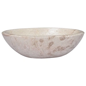 Кремава мивка, 53x40x15 см, мрамор