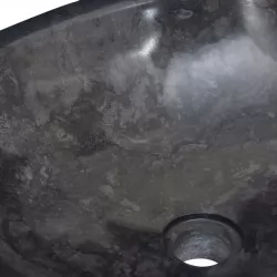 Черна мивка, 53x40x15 см, мрамор