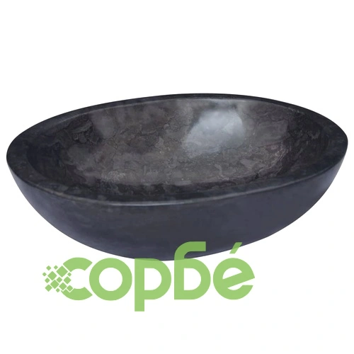 Черна мивка, 53x40x15 см, мрамор ➤ топ цена ➤ sorbe.bg