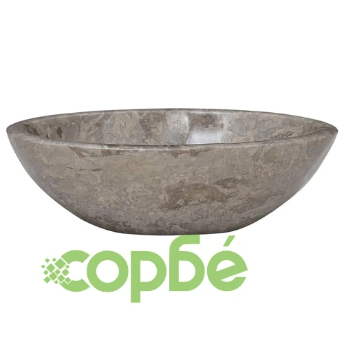 Сива мивка, 53x40x15 см, мрамор ➤ топ цена ➤ sorbe.bg