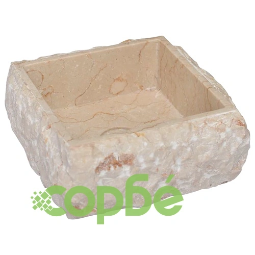 Кремава мивка, 30x30x13 см, мрамор ➤ топ цена ➤ sorbe.bg