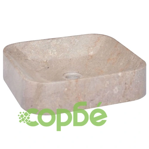 Сива мивка, 40x40x10 см, мрамор ➤ топ цена ➤ sorbe.bg