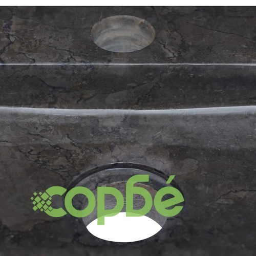 Стенна мивка черна 38x24x6,5 см мрамор ➤ топ цена ➤ sorbe.bg