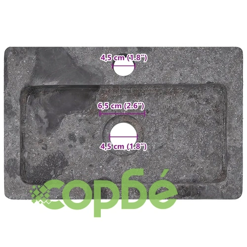 Стенна мивка сива 38x24x6,5 см мрамор ➤ топ цена ➤ sorbe.bg