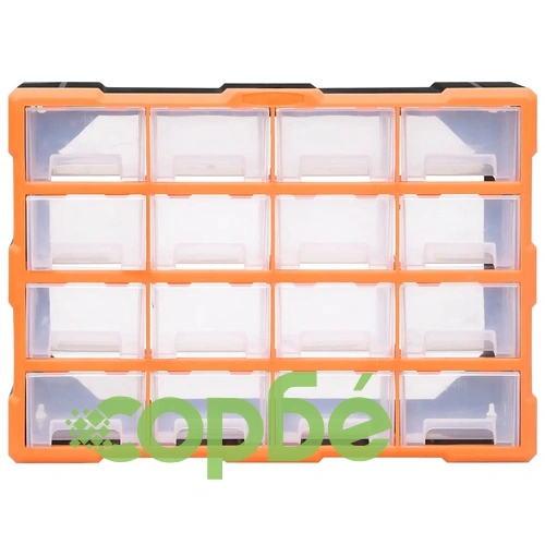 Шкаф органайзер с 16 средни чекмеджета, 52x16x37 см ➤ топ цена ➤ sorbe.bg