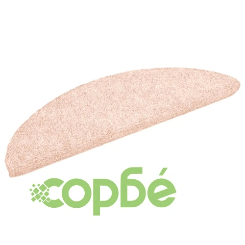 Постелки за стълби, самозалепващи се, 10 бр., 56x17x3 см, светлокафяви, полукръгли ➤ топ цена ➤ sorbe.bg