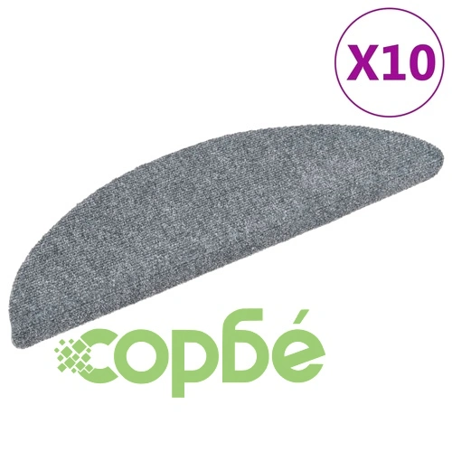 Самозалепващи стелки за стъпала, 10 бр, светлосиви, 56x17x3 см ➤ топ цена ➤ sorbe.bg