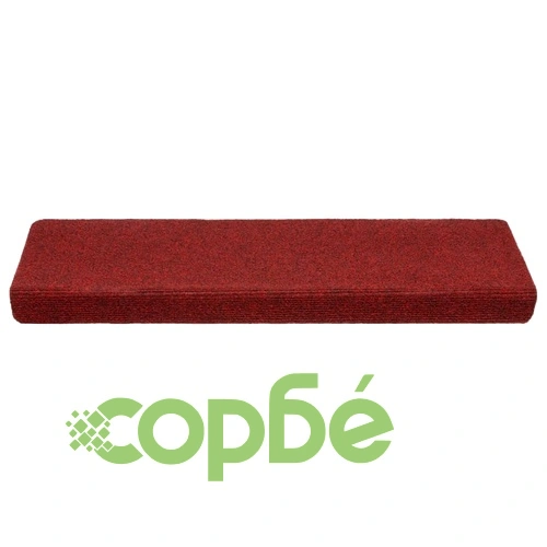 Самозалепващи се постелки за стълби, 10 бр., 65x21x4 см, бордо червени, правоъгълен кант ➤ топ цена ➤ sorbe.bg