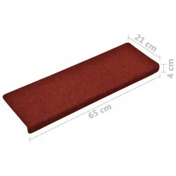 Стелки за стъпала, 10 бр, червени, 65x21x4 см, иглонабита тъкан