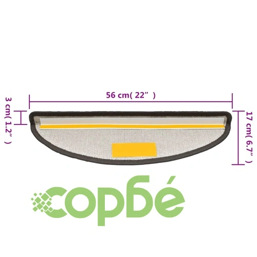 Изтривалки за стълби, 10 бр., 56x17x3 см, тъмносиви, полукръгли ➤ топ цена ➤ sorbe.bg