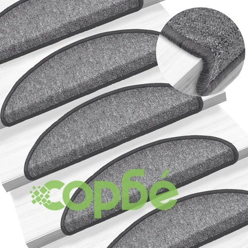 Изтривалки за стълби, 10 бр., 56x17x3 см, тъмносиви, полукръгли ➤ топ цена ➤ sorbe.bg