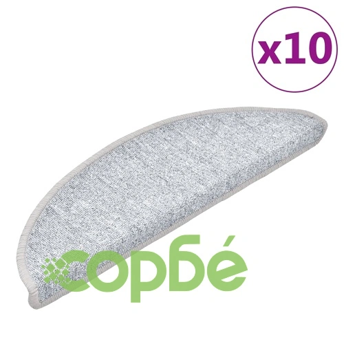 Изтривалки за стълби, 10 бр., 56x17x3 см, светлосиви, полукръгли ➤ топ цена ➤ sorbe.bg