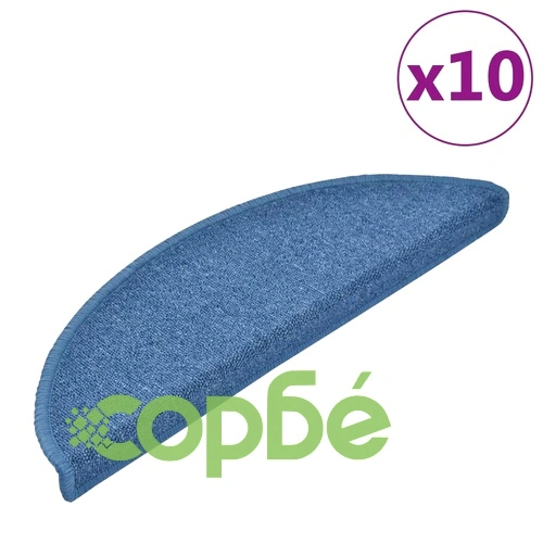 Изтривалки за стълби, 10 бр., 56x17x3 см, сини, полукръгли ➤ топ цена ➤ sorbe.bg