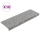 Изтривалки за стълби, 10 бр., 65x21x4 см, сиви, с правоъгълен кант