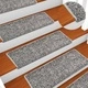 Изтривалки за стълби, 10 бр., 65x21x4 см, сиви, с правоъгълен кант