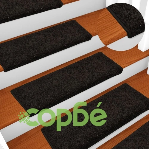 Изтривалки за стълби, 5 бр., 65x21x4 см, черни, с правоъгълен кант ➤ топ цена ➤ sorbe.bg