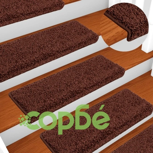 Изтривалки за стълби, 10 бр., 65x21x4 см, кафяви, с правоъгълен кант ➤ топ цена ➤ sorbe.bg