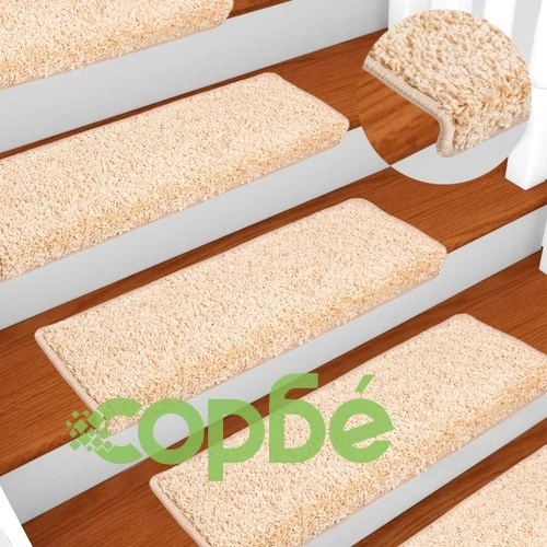 Изтривалки за стълби, 10 бр., 65x21x4 см, кремави, с правоъгълен ръб ➤ топ цена ➤ sorbe.bg