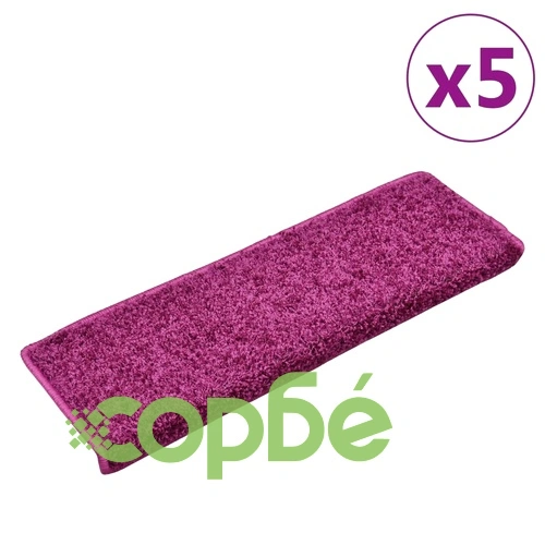 Изтривалки за стълби, 5 бр., 65x21x4 см, лилави, правоъгълни, кант ➤ топ цена ➤ sorbe.bg