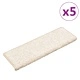 Изтривалки за стълби, 5 бр., 65x21x4 см, бели, с правоъгълен кант