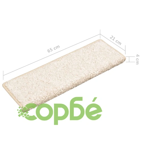 Изтривалки за стълби, 5 бр., 65x21x4 см, бели, с правоъгълен кант ➤ топ цена ➤ sorbe.bg